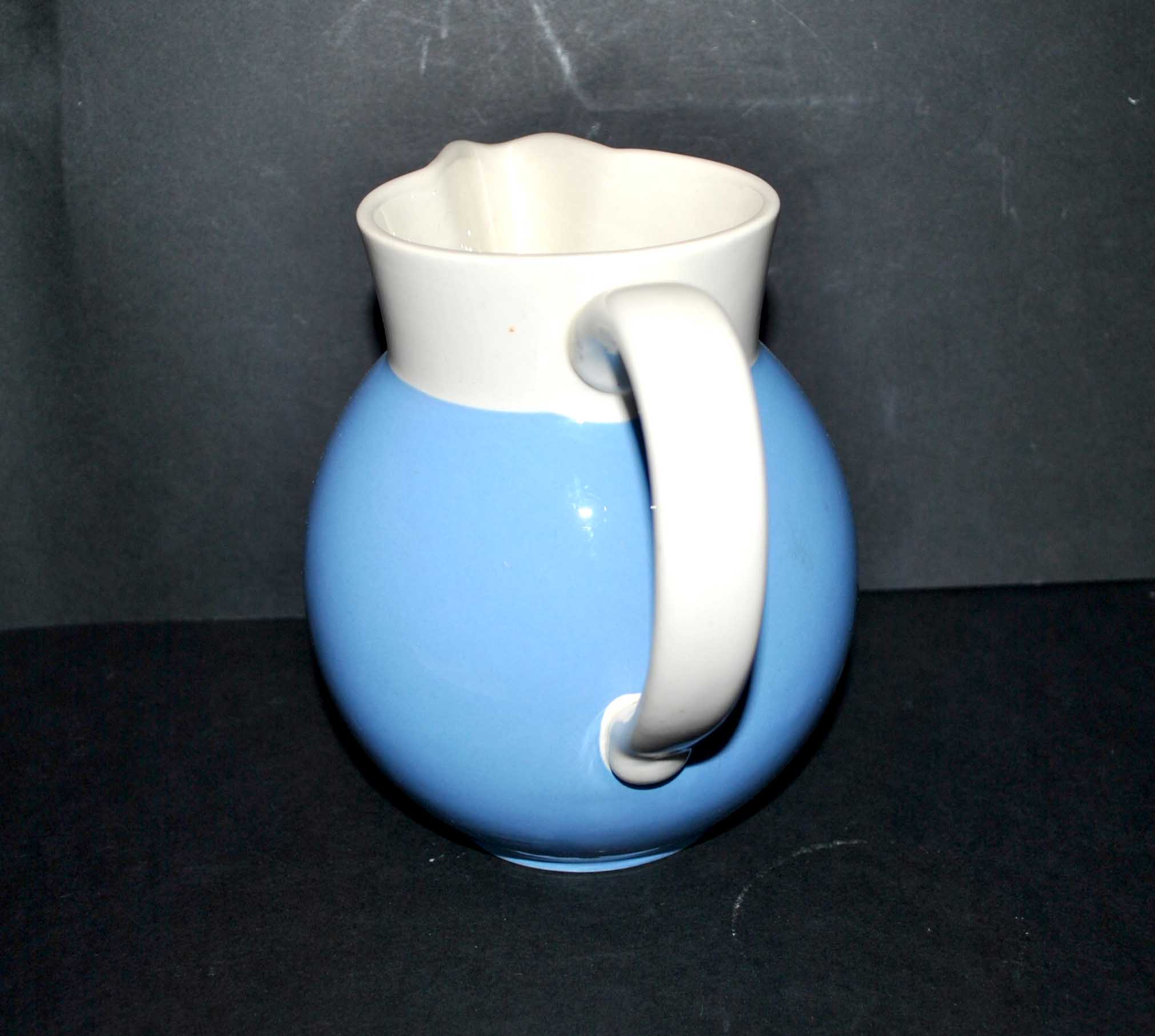 Pitcher vintage in earthenware from Villeroy & Boch Orléans blue decor 1950