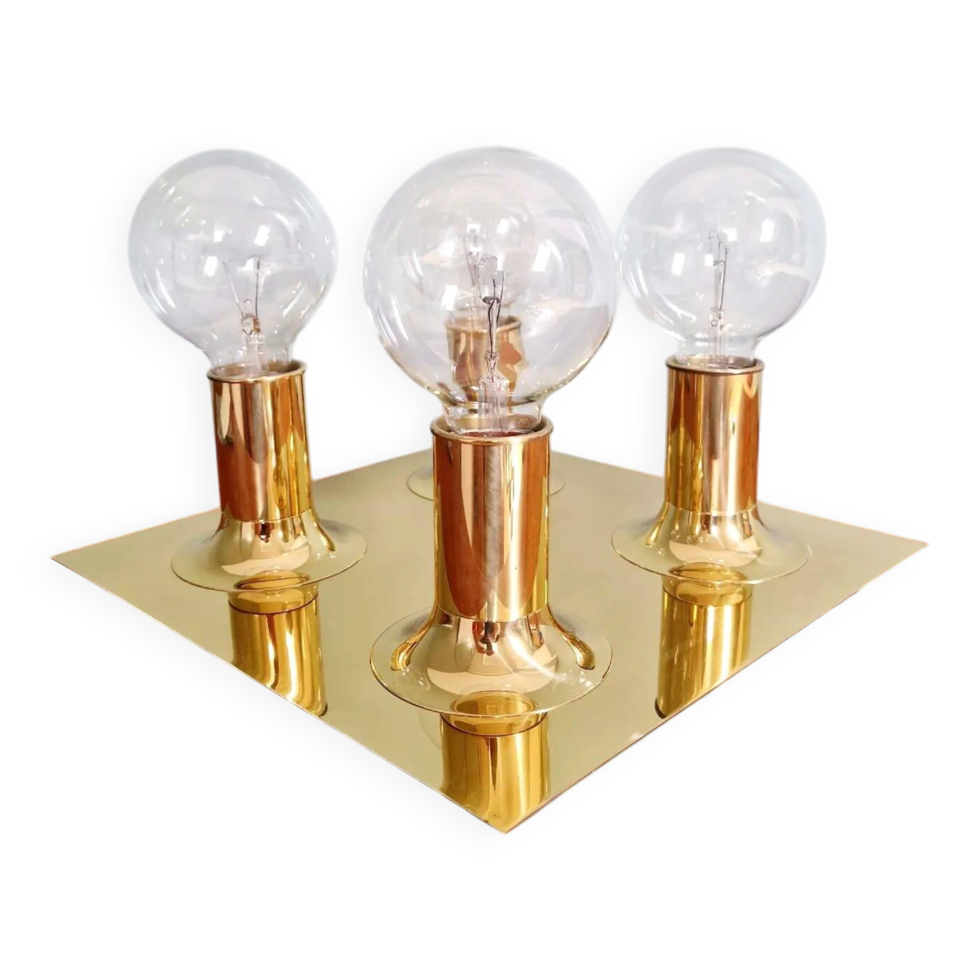 Tubular ceiling light in brass, Cosack Leuchten, 1970