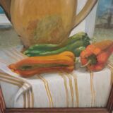 Still life in oil on panel signed J Gautier