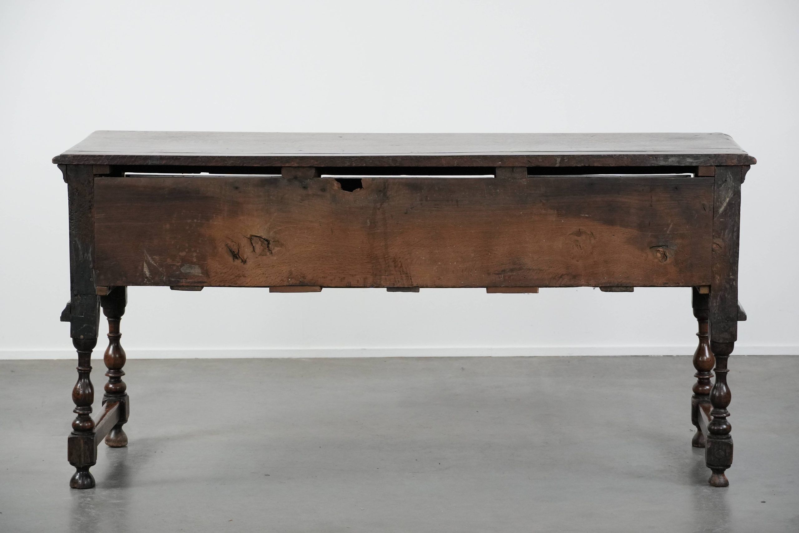 Antique English sideboard from the early 18th century made of oak