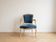 Louis XV cabriolet armchair in blue velvet and patinated wood