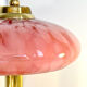 Pair of Art Deco mushroom table lamps, pink Clichy glass