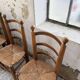 Set of 4 oak and straw chairs Dudouyt 1940