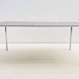 Etienne Fermigier - Dinning table in chrome and smoked glass