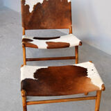 Chair in cowhide with ottoman inspiration Norwegian