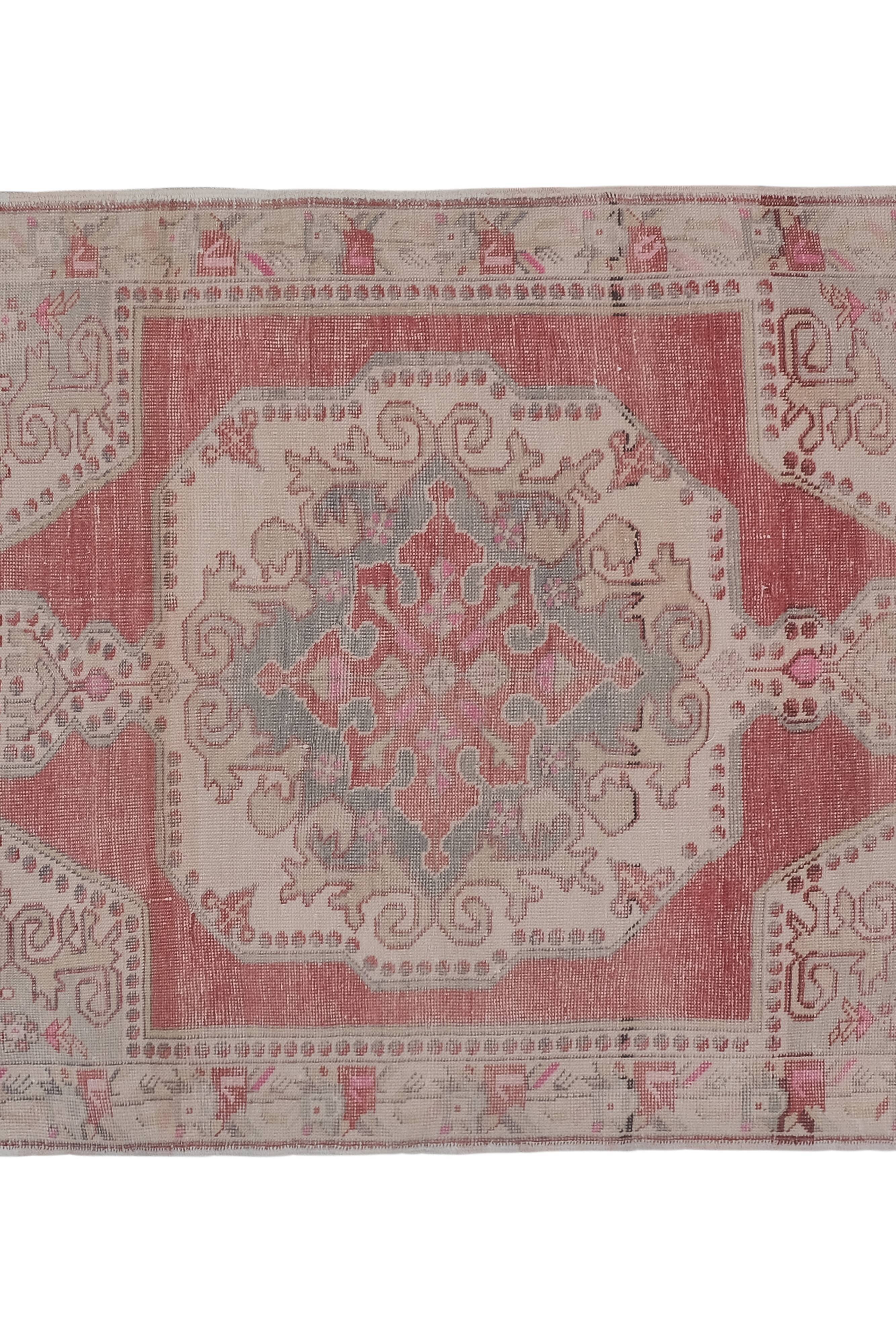 Mid century flatweave large overdyed oriental turkey oushak rug 4'11'' x 7'3''