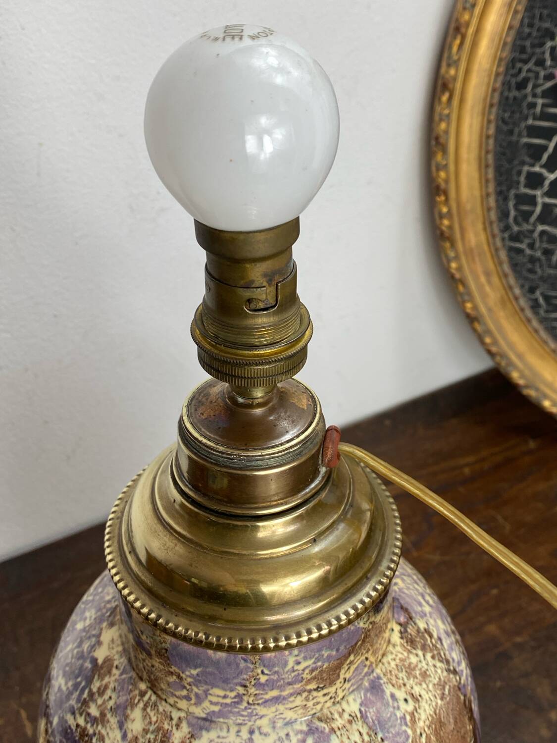Ceramic and brass lamp