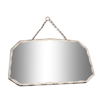 Miroir biseauté années 50 - 55x33cm
