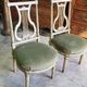 Pair of Louis XVI style chairs from the 18th century with lyre back.
