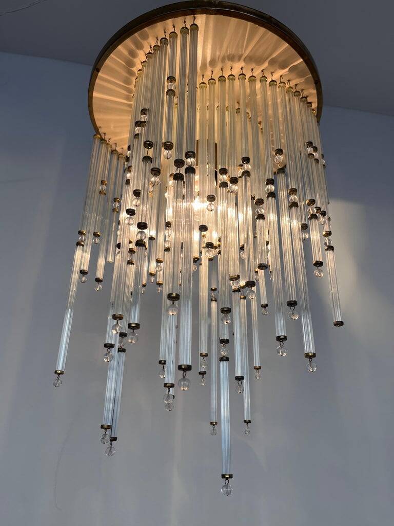 Petit lustre en verre de style mid-century/pendentif par Kinkeldey, Allemagne, années 1970.