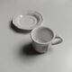 6 tasses Niderviller blanches et roses à décor de fleurs