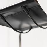 Set of 4 chairs in black leather 70s vintage