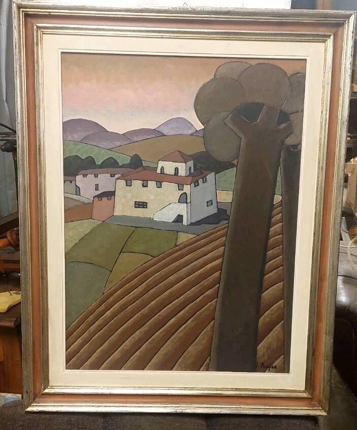 Oil painting on canvas landscape Prayer (1924) 80 x 60 cm