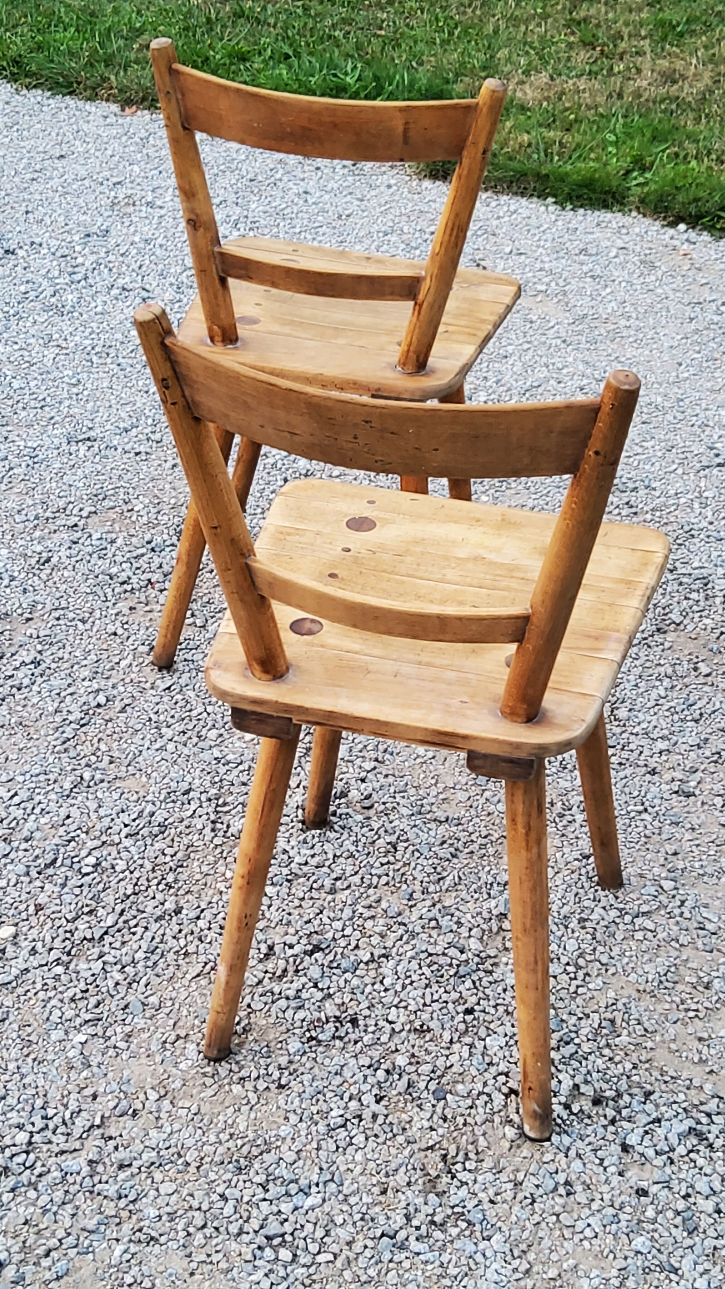 Set of 4 Scandinavian style beech chairs