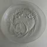3 Glass plates decorated with fruit in relief