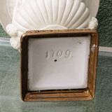 Pair of Medicis Borghese vases in porcelain biscuit and brass.