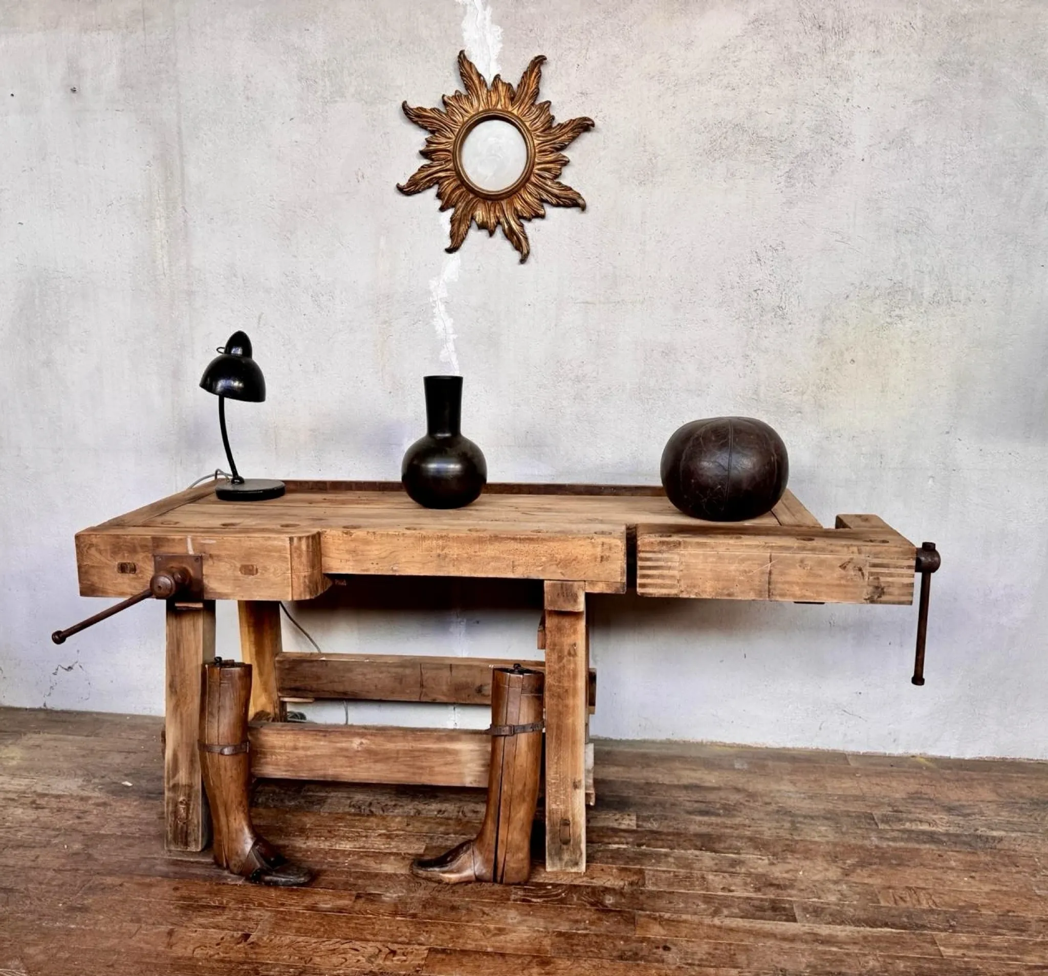 Old small carpenter's workbench from the 1920s.