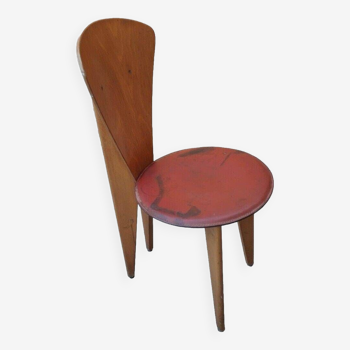 Chaise design en bois vintage callegari des années 1970