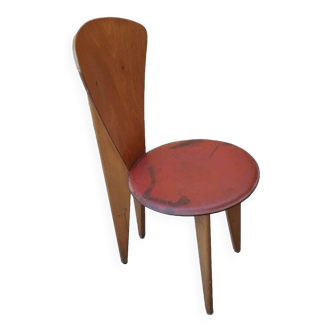 Vintage callegari wooden designer chair from the 1970s