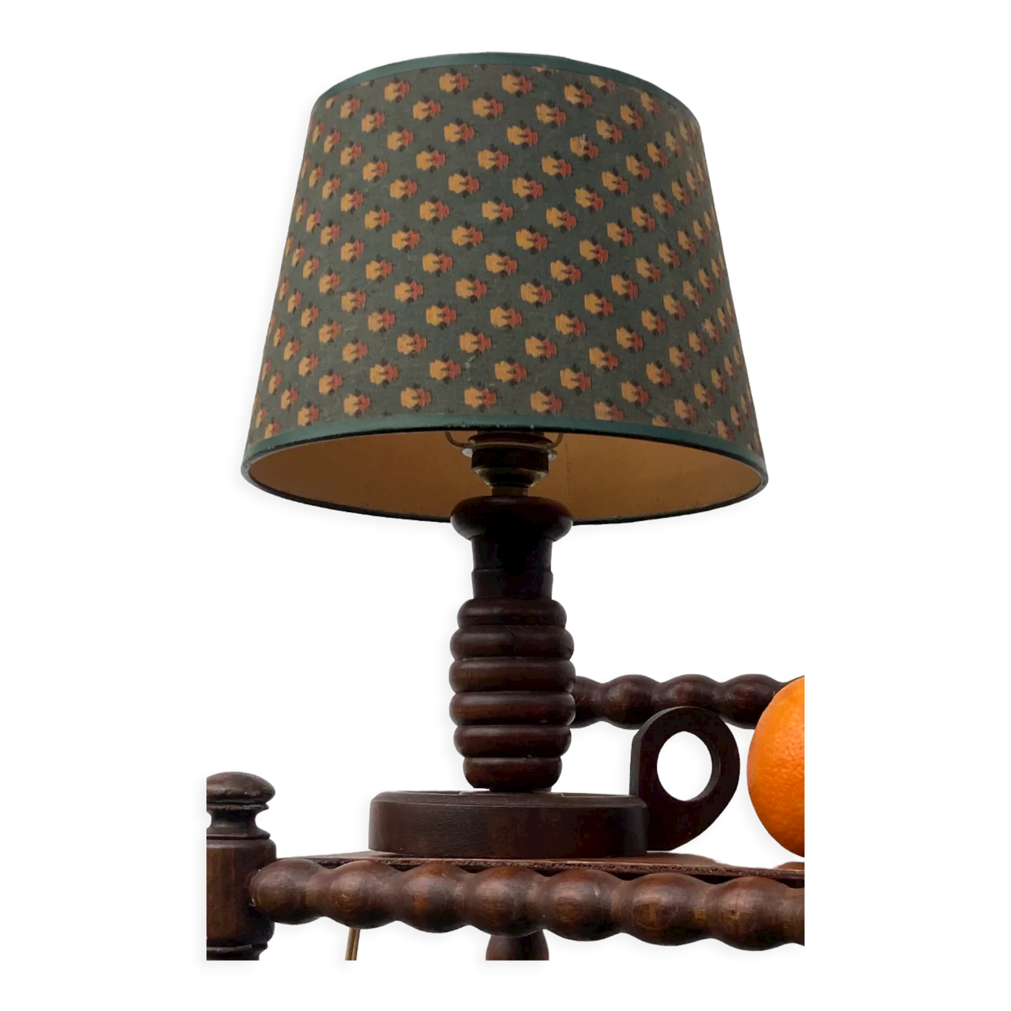 Old turned wooden bedside lamp 1940