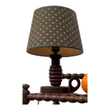 Old turned wooden bedside lamp 1940