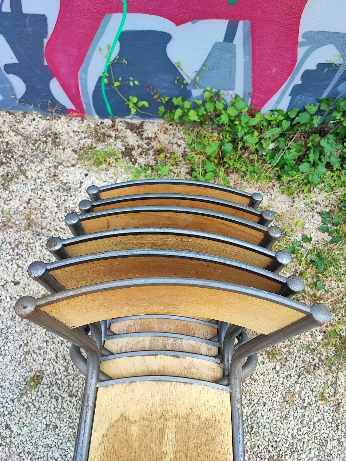Six Mullca 510 school chairs with tapered legs
