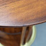 Vienna Secession coffee table in oak and brass, Czechoslovakia, 1920s.