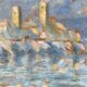 Signed sailboat landscape