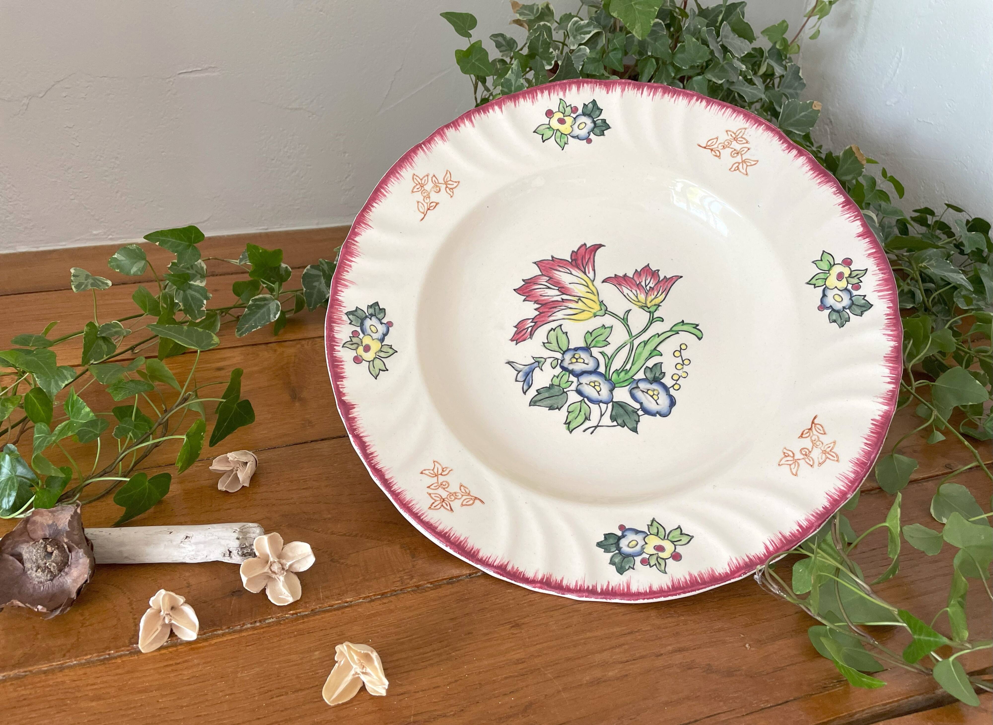 Old earthenware salad bowl from LONGWY