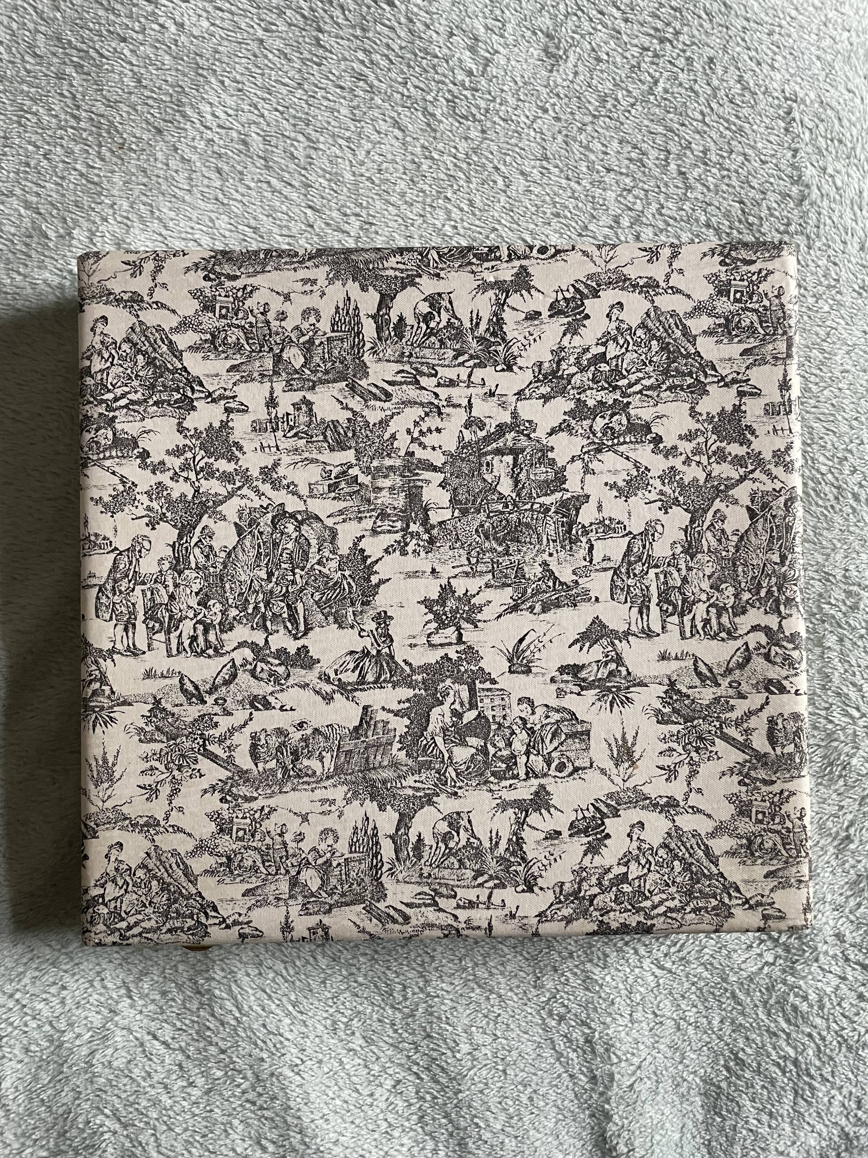 Vintage toile de Jouy cutlery set for 12 fish forks, stainless steel 18/10, like new.