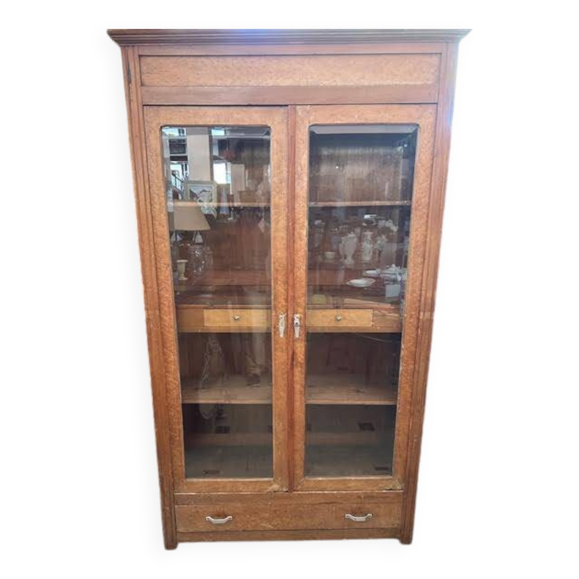2-door glass bookcase