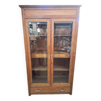 Glass bookcase with 2 doors