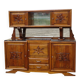 Large two-body buffet in walnut and black marble