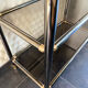 Console shelf smoked glass aluminum and brass