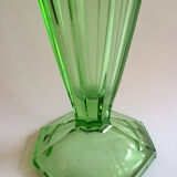 Art Deco green glass vase