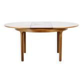 Midcentury Extending Round Teak Table By Nathan. Vintage Modern / Danish Style / Retro.