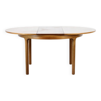 Table ronde extensible du milieu du siècle en teck par Nathan. Vintage moderne/style danois/rétro.