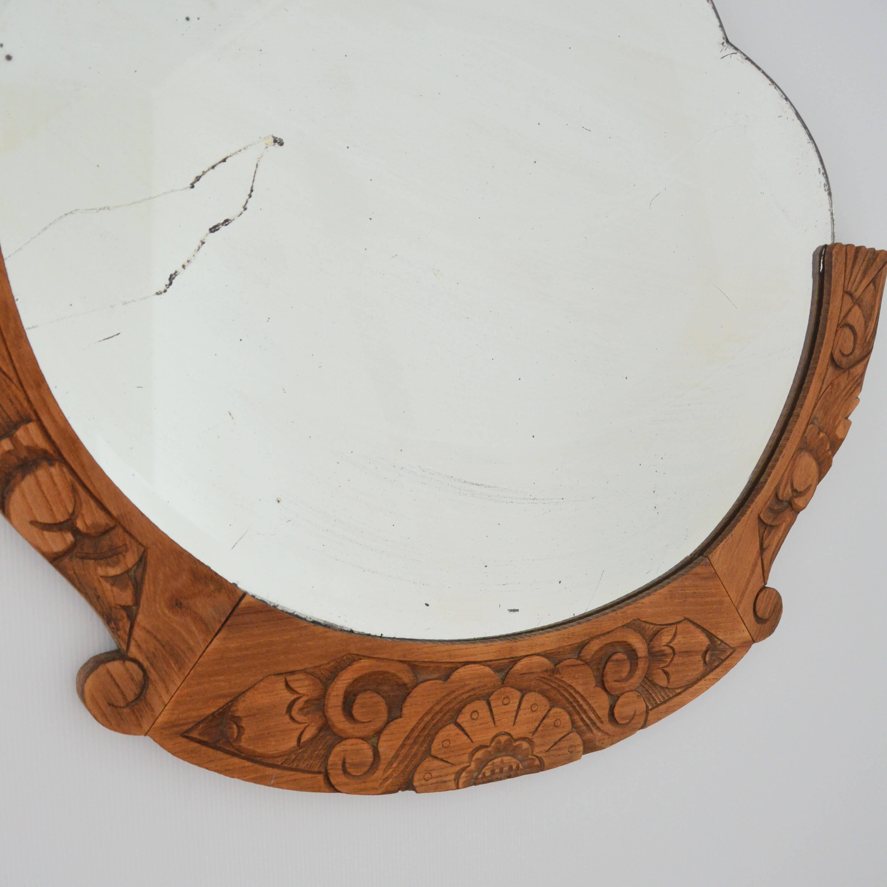 Ancien miroir Art Déco vintage 1930