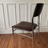 Skaï and bi-color chrome chair