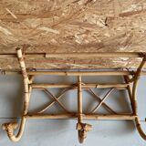 Rattan coat rack