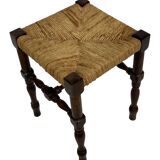 Vintage stool side table design brutalist design 60's oak