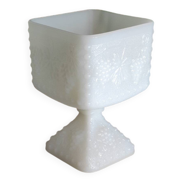 White opaline flowerpot