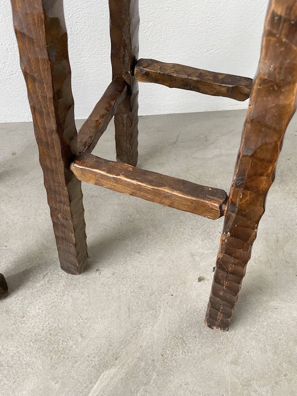 Pair of brutalist high stools