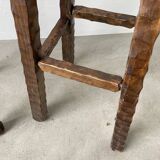 Pair of brutalist high stools