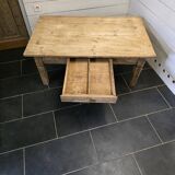 Old fir coffee table with a drawer
