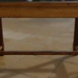Table de ferme en chêne à pieds joinds par une entretoise