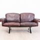 Brown leather 2-seater sofa by De Sede, model DS 31, vintage 1960s.