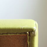 Banquette bistrot capitonnée années 50/60 en skaï vert kaki