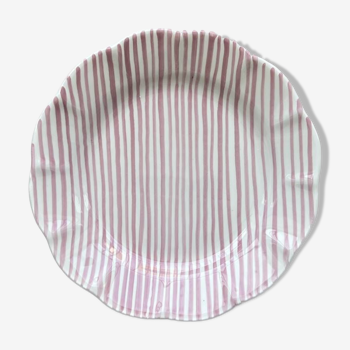 Fine pink striped plate 25cm