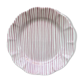 Fine pink striped plate 25cm